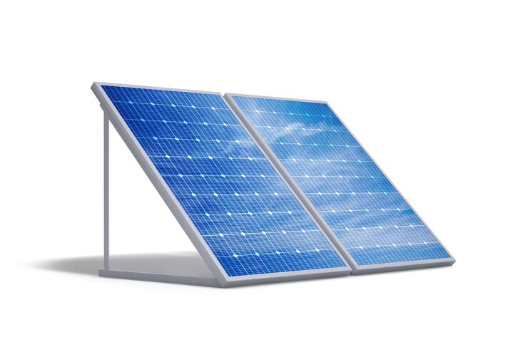Photo photovoltaic solar panels isolated from the white background