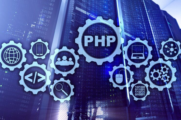 Photo php programming language developing programming and coding technologies cyber space concept