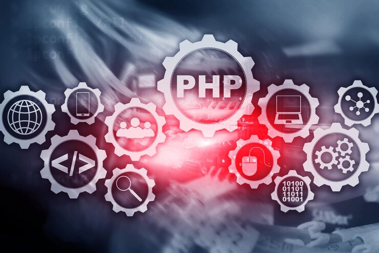Photo php programming language developing programming and coding technologiescyber space concept