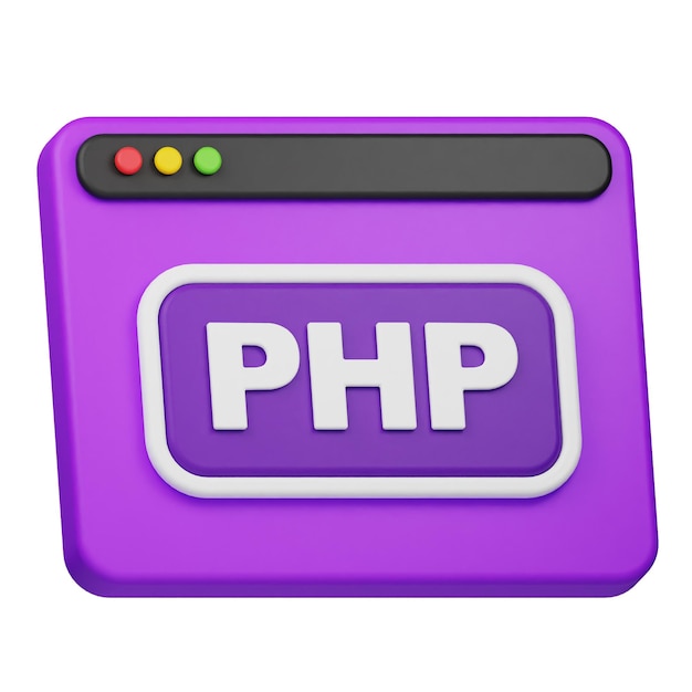 PHP веб-сайт 3D-икона изолирована на белом фоне