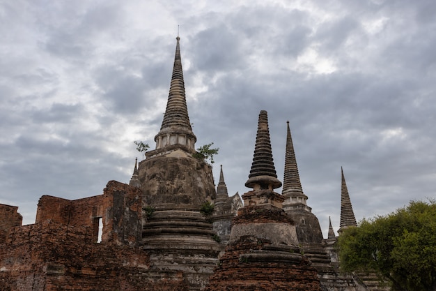 Phra Sri Sanphet-tempel in de provincie van Si Ayutthaya van Phra Nakhon, Thailand