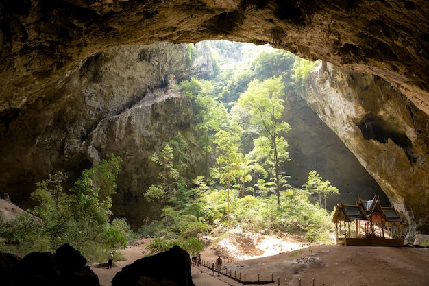 Phraya Nakhon Cave is the most popular attraction is a fourgabled pavilion constructed during the reign of King Rama its beauty and distinctive identity the pavilion at Prachuap Khiri Khan Thailand