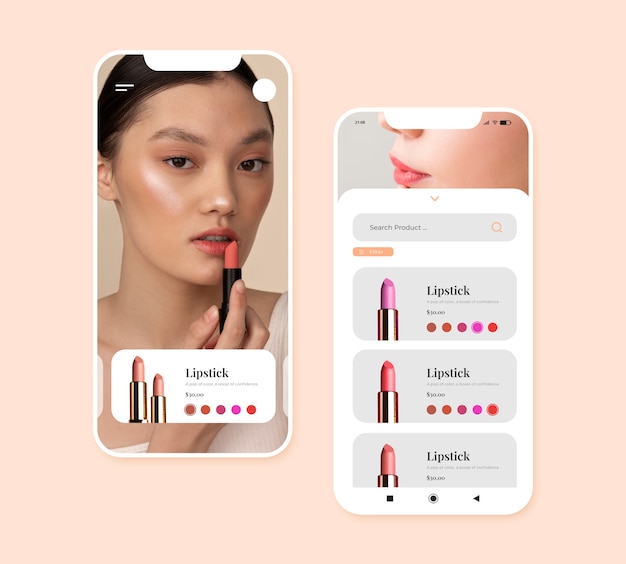 Phygital beauty interaction app collage