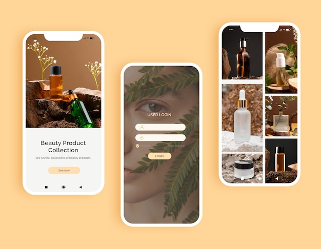 Phygital beauty interaction app collage