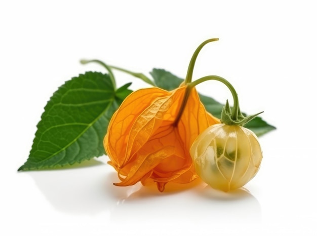 Physalis with green leaf