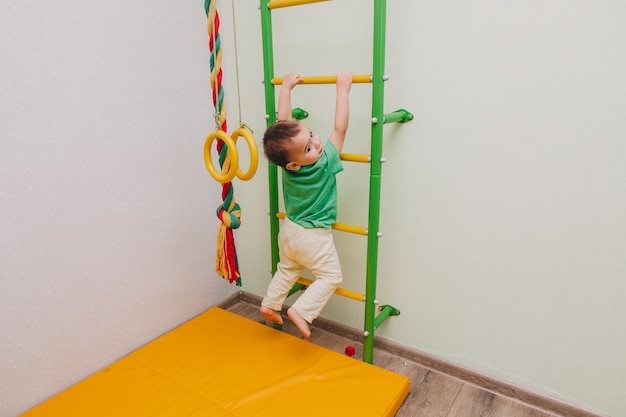 The physical development of the child Childrens sports Childrens training complex at home Exercises on the simulator healthy lifestyle