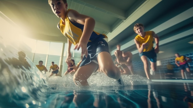 physical education class at school