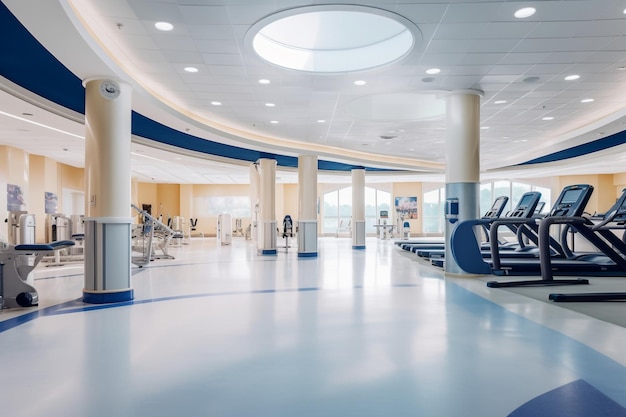 A physical fitness center with a medical wellness program medical facilities Generative AI