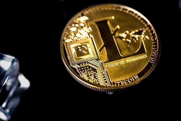 Physical version of golden Litecoin virtual money for internet paying