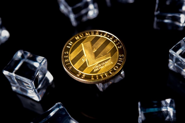 Physical version of golden Litecoin virtual money for internet paying