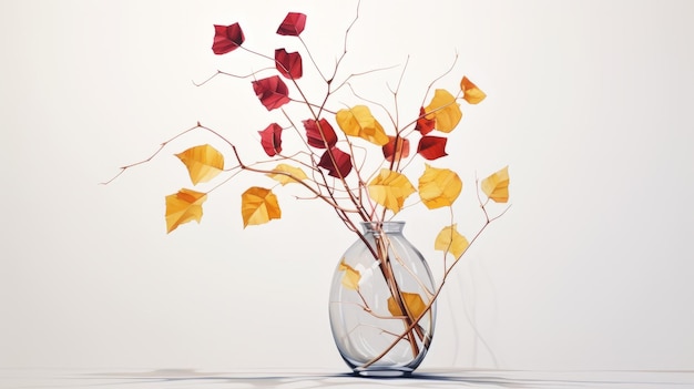 Physically Based Rendering Of Arrangement Of Leaves In Glass Vase