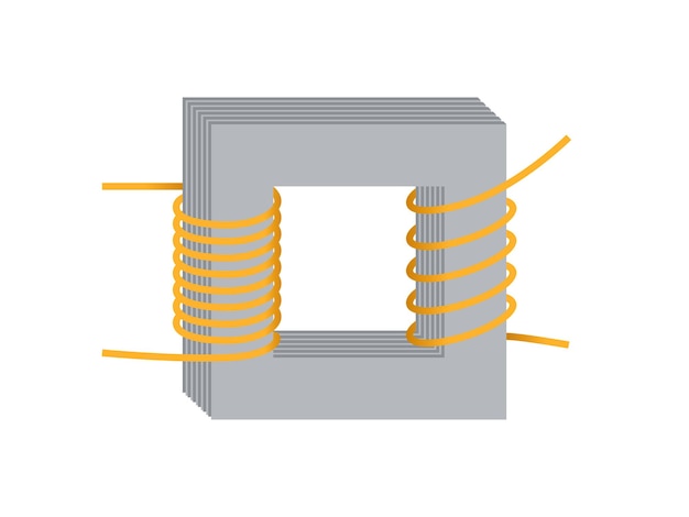 Physics simple electric motor alternating current and transformers vector