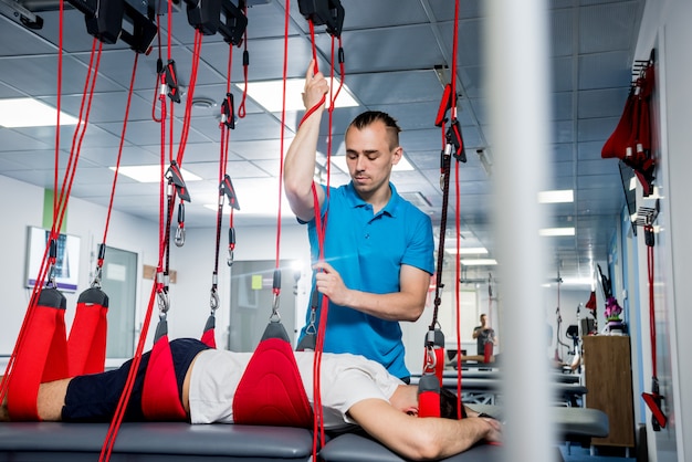 Physiotherapy. Suspension training therapy.