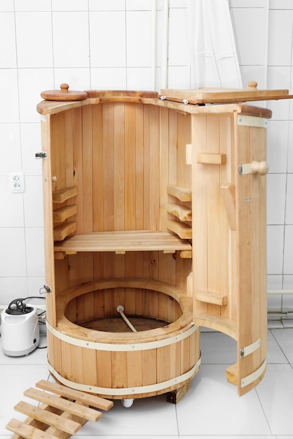 Phyto barrel in a beauty spa salon ward