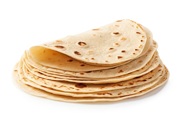 Photo piadina tortilla and wrap isolated on white background