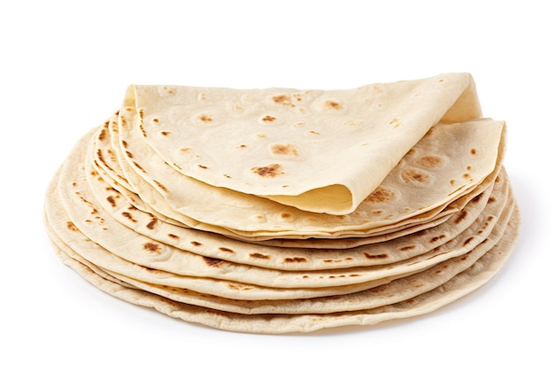 piadina tortilla and wrap isolated on white background