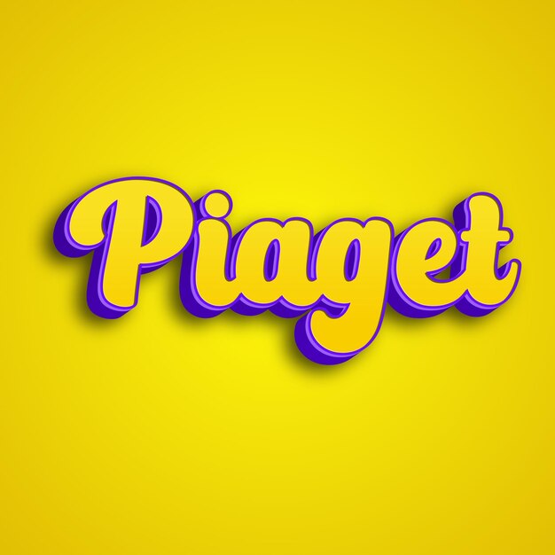 Piaget-typografie 3d-ontwerp geel roze witte achtergrondfoto jpg