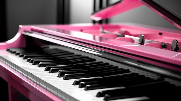 Piano black and white glossy color pink case background blur Generate AI