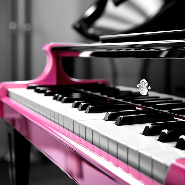 Piano black and white glossy color pink case background blur Generate AI