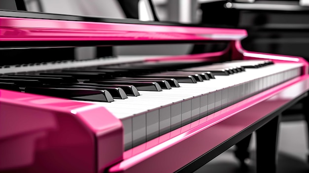 Piano black and white glossy color pink case background blur Generate AI