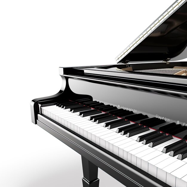 Foto pianoforte da vicino realistico sfondo bianco agli ioni 4k