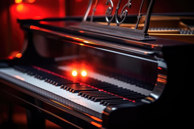 Piano closeup in the evening lighting