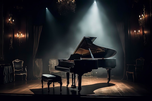 콘서트 AI 기술 생성 이미지의 피아노