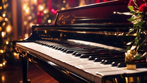 piano flowers closeup