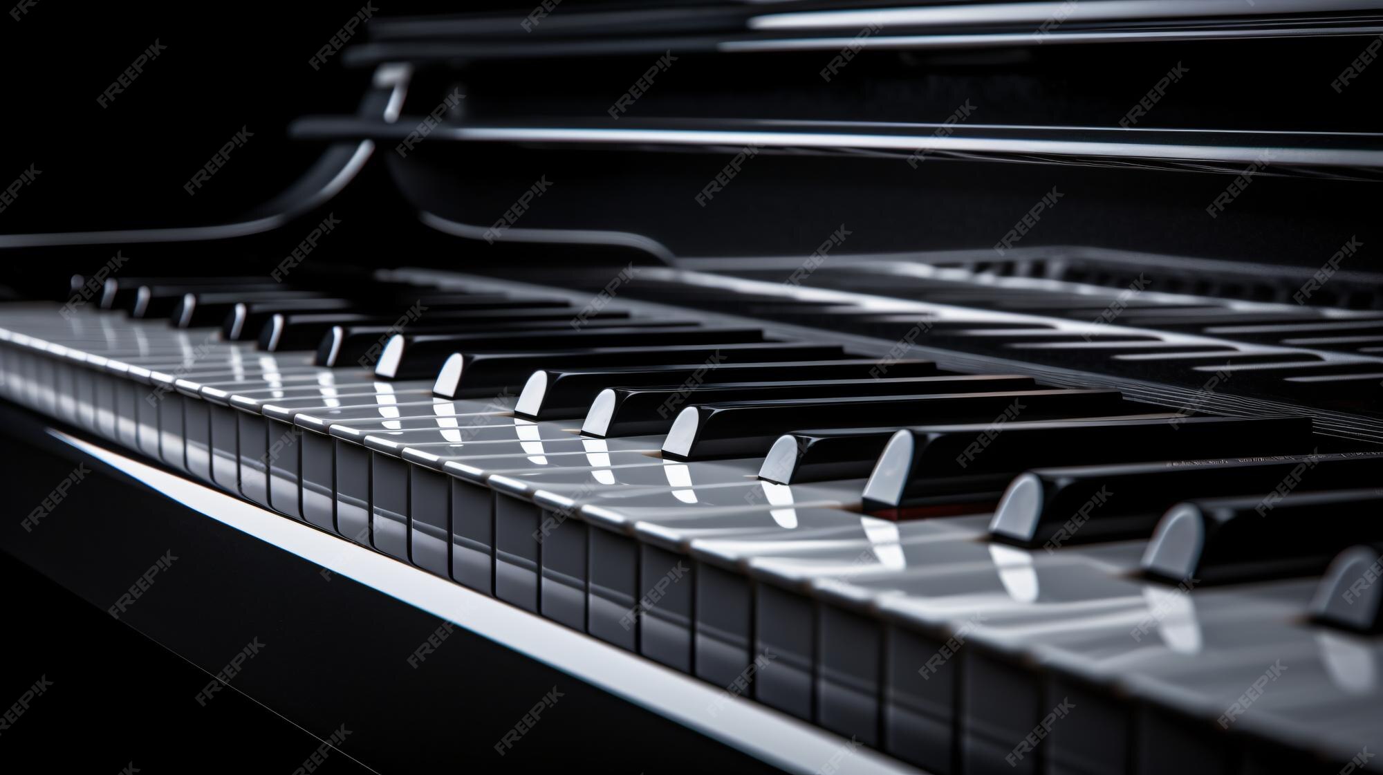 Premium AI Image | Piano keyboard on black background close up shot