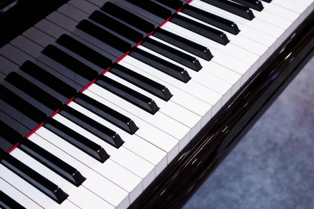 Piano keyboard close up