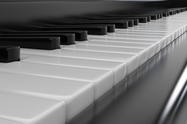 Piano keys closeup