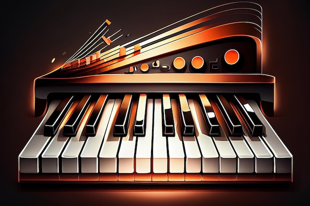 Фортепианная музыка, клавир, символ, графическое изображение, Generative Ai