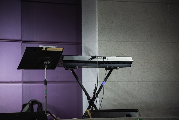 Piano on the stage at the party