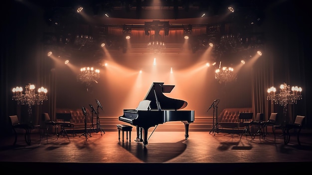 Piano on stage