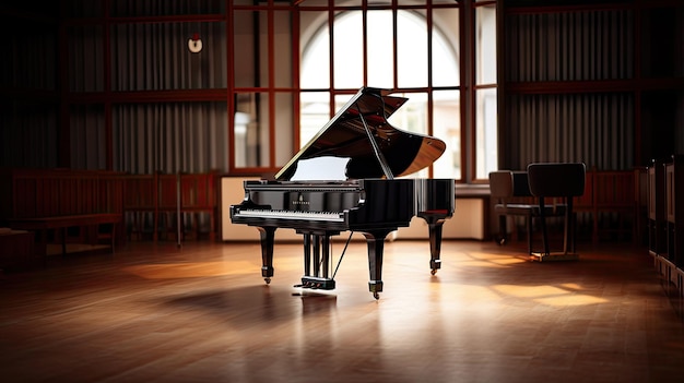 Foto un pianoforte con un pianoforte in sottofondo