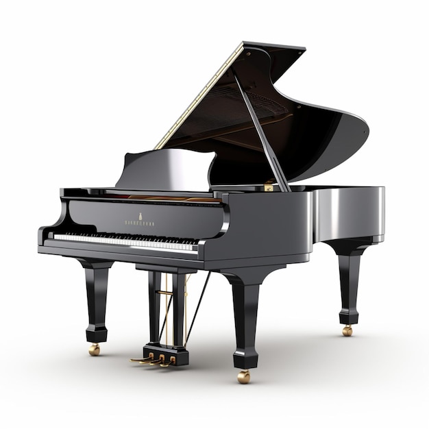 Piano with white background high quality ultra hd