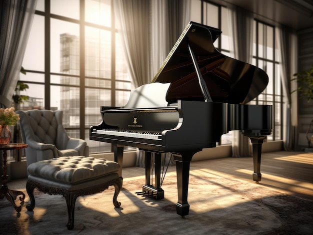 Pianotoetsenbord HD 8K Vector illustratie behang Stock beeld