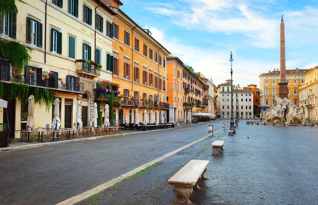 Piazza Navona in the morning, Rome, Italy