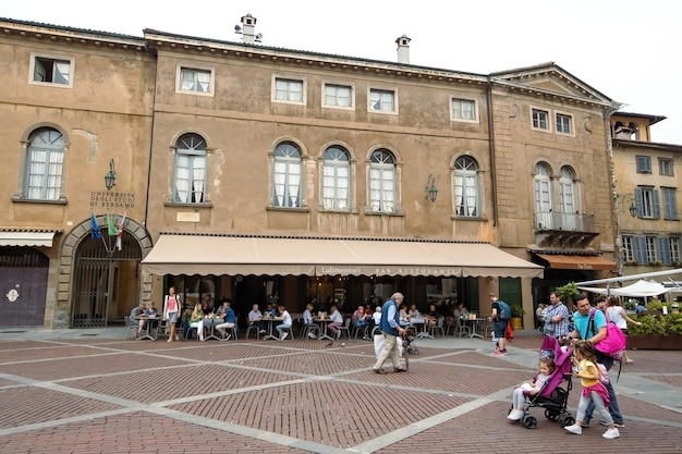 Piazza Vecchia in old town Bergamo