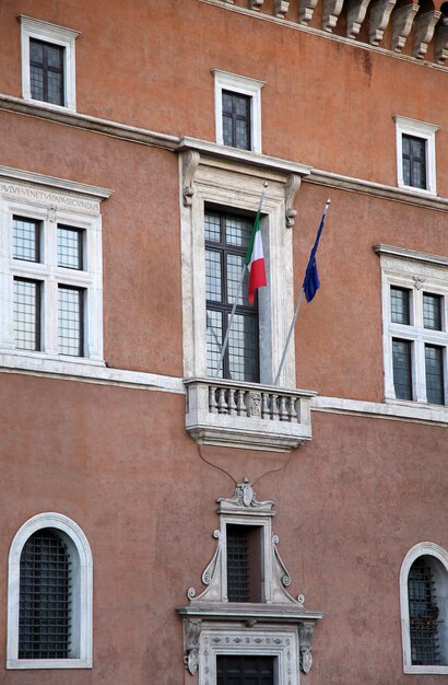 Piazza venezia in Rome Italy building balcony where it speak Duce Benito Mussolini