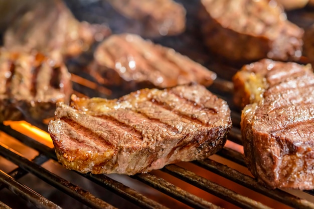 Picanha barbecue roasted over hot coals This form of churrasco is widely consumed throughout Brazil