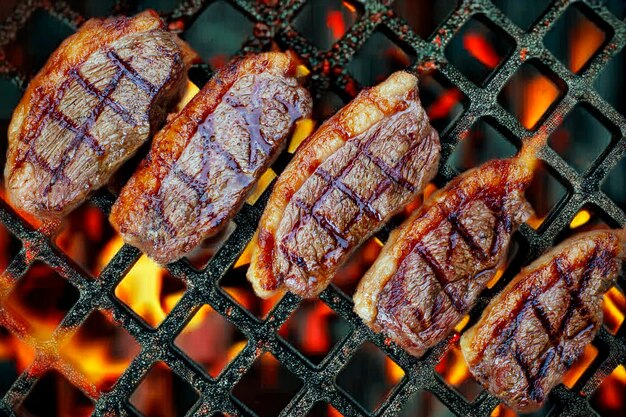 Photo picanha roasted in charcoal barbecue