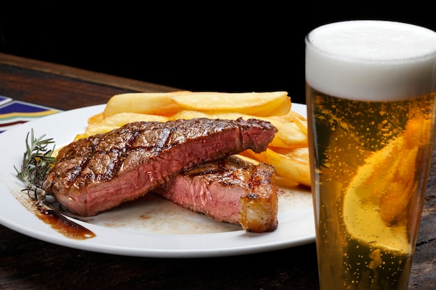 Picanha Steak with fries and beer