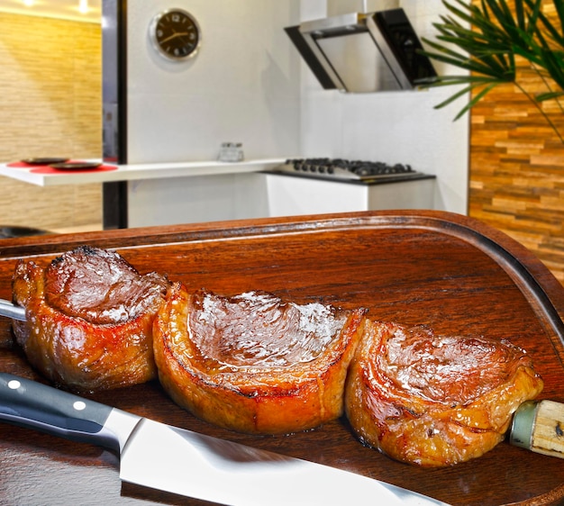 Photo picanha, traditional brazilian barbecue.