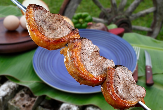 Photo picanha, traditional brazilian barbecue.