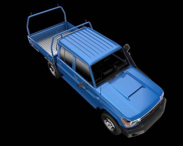 Pick-up truck geïsoleerd op achtergrond 3D-rendering illustratie