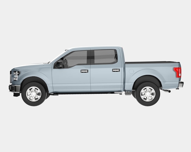 Foto pick-up truck geïsoleerd op achtergrond 3d-rendering illustratie