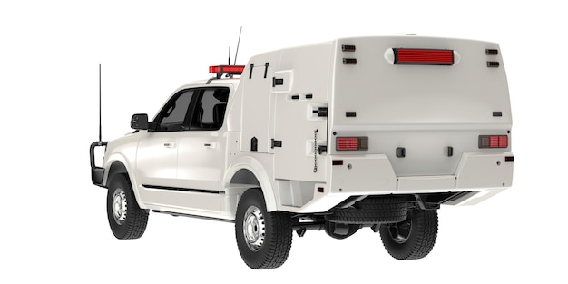 Pick-up truck geïsoleerd op achtergrond 3D-rendering illustratie