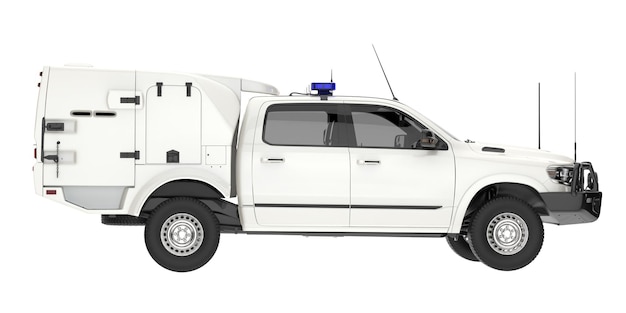 Pick-up truck geïsoleerd op achtergrond 3D-rendering illustratie