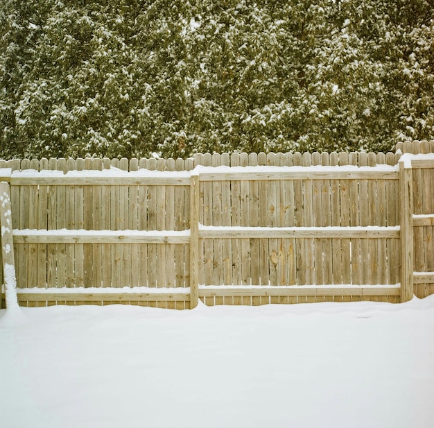 Photo picket fence in winter